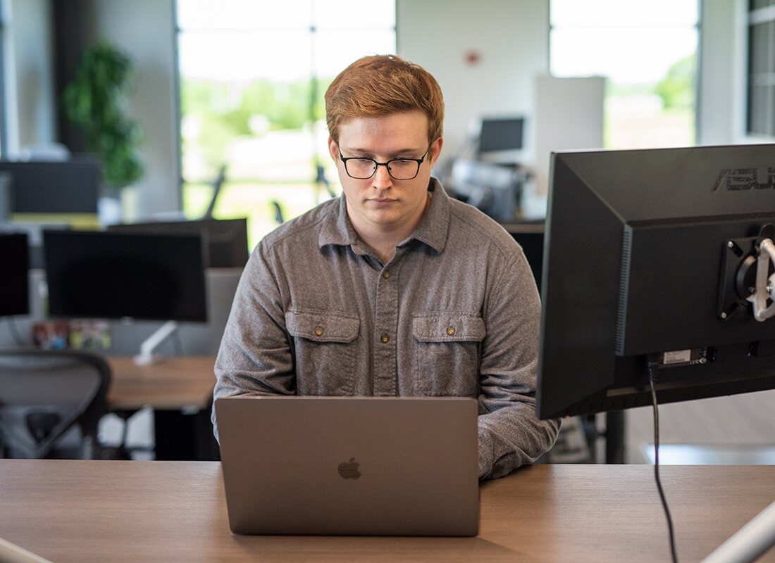 Ryan Lesley on computer