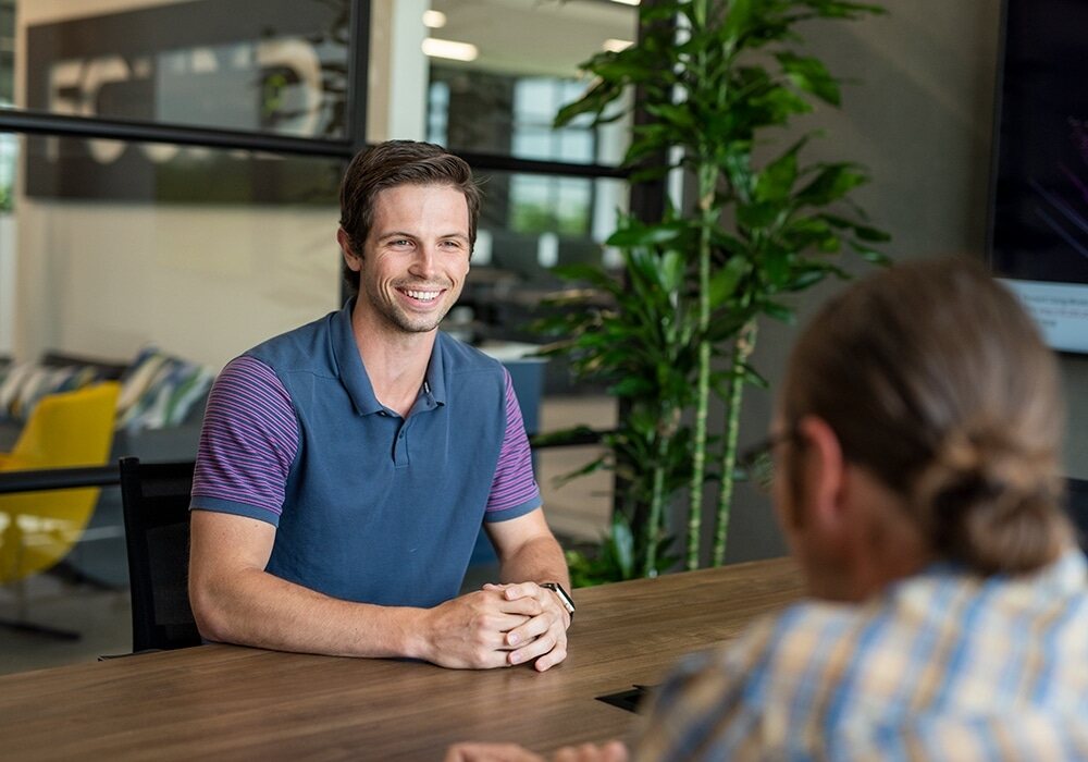 Austen with a client