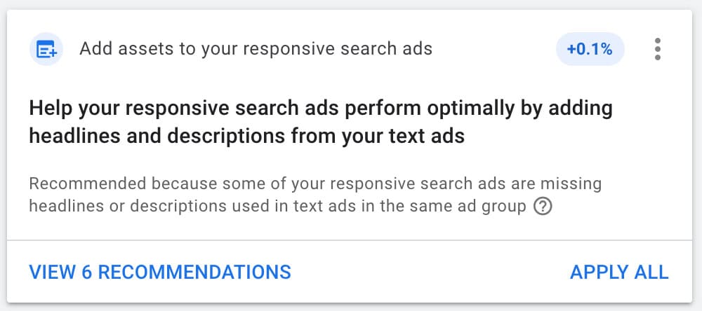 Adding Headlines to RSAs