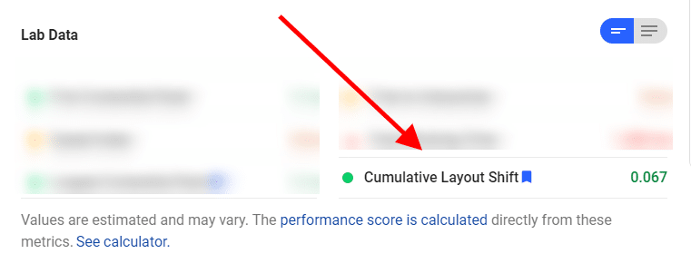 Cumulative Layout Shift Score