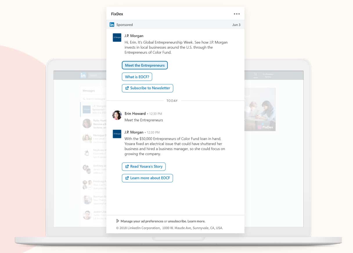 LinkedIn Conversation Ads Example
